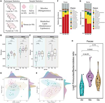 Multi-omics analysis reveals substantial linkages between the oral-gut microbiomes and inflamm-aging molecules in elderly pigs